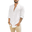 Men's Linen Button-Down Shirt Long Sleeve