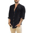 Men's Linen Button-Down Shirt Long Sleeve