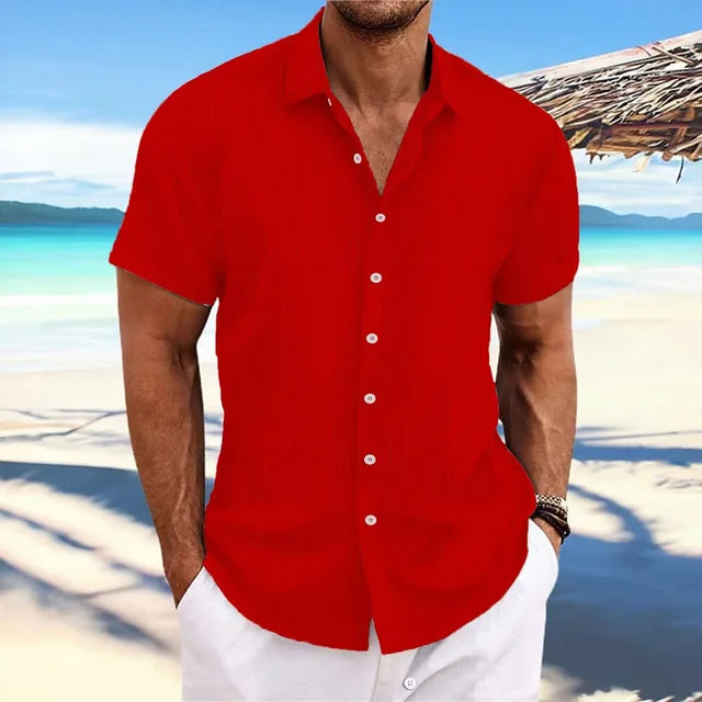 Daniel | Breathable Textured Button-Up Shirt - Valereo