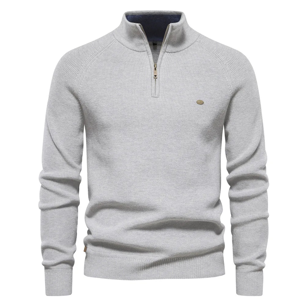 Daniel | Classic Quarter-Zip Knit Sweater - Valereo
