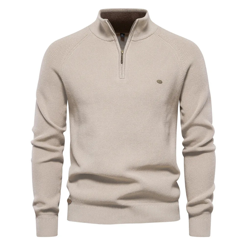 Daniel | Classic Quarter-Zip Knit Sweater - Valereo