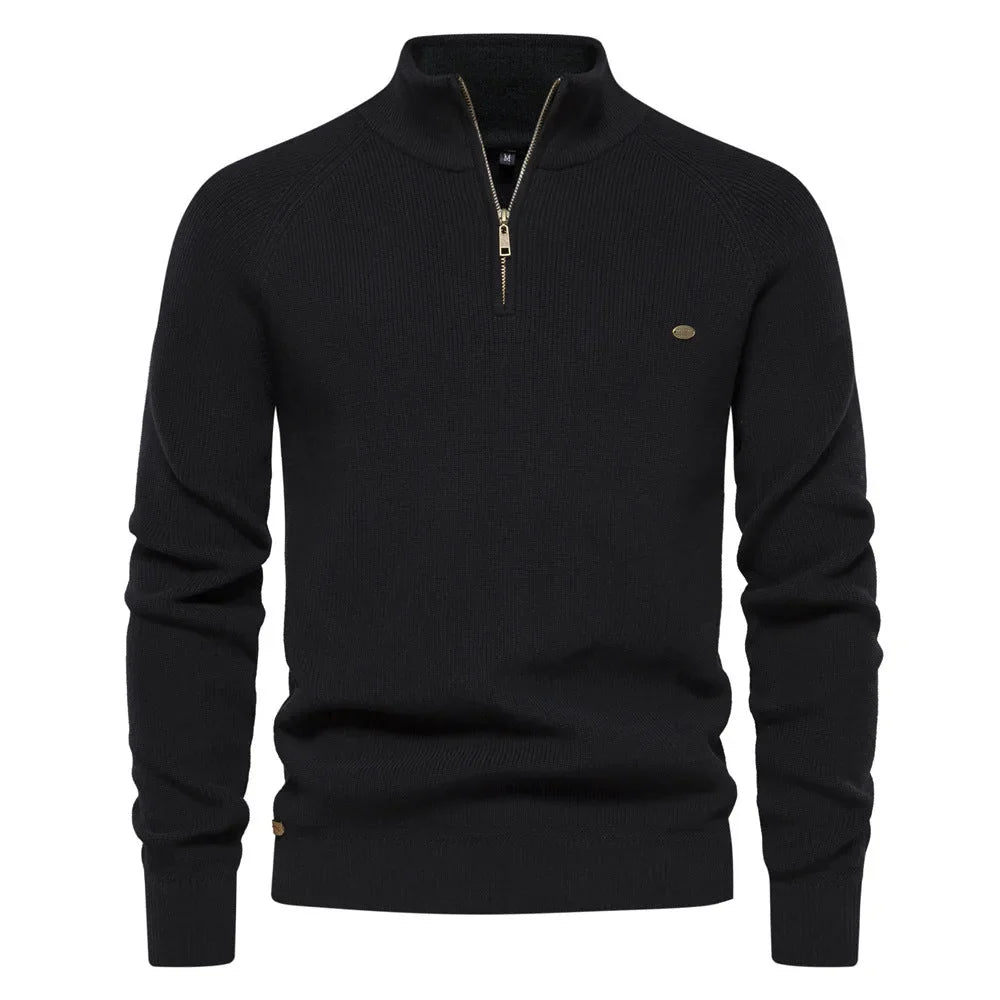 Daniel | Classic Quarter-Zip Knit Sweater - Valereo