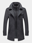 Daniel | Refined Wool Layered-Collar Peacoat Jacket - Valereo