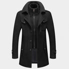 Daniel | Refined Wool Layered-Collar Peacoat Jacket - Valereo