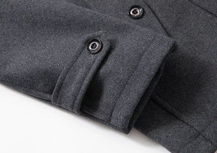 Daniel | Refined Wool Layered-Collar Peacoat Jacket - Valereo