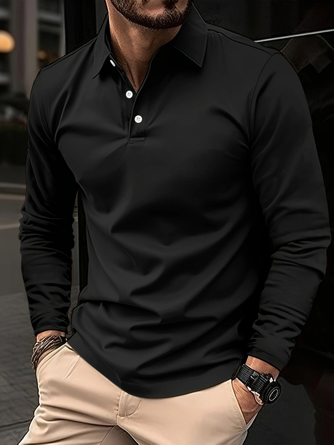 David | Classic Long Sleeve Polo Shirt - Valereo