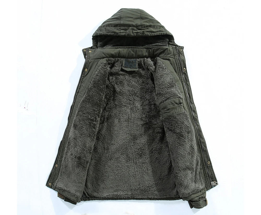David | Cozy Fleece-Lined Hooded Parka Jacket - Valereo