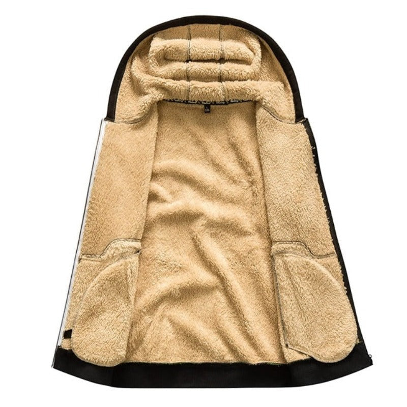 David | Cozy Sherpa-Lined Zip Hoodie - Valereo