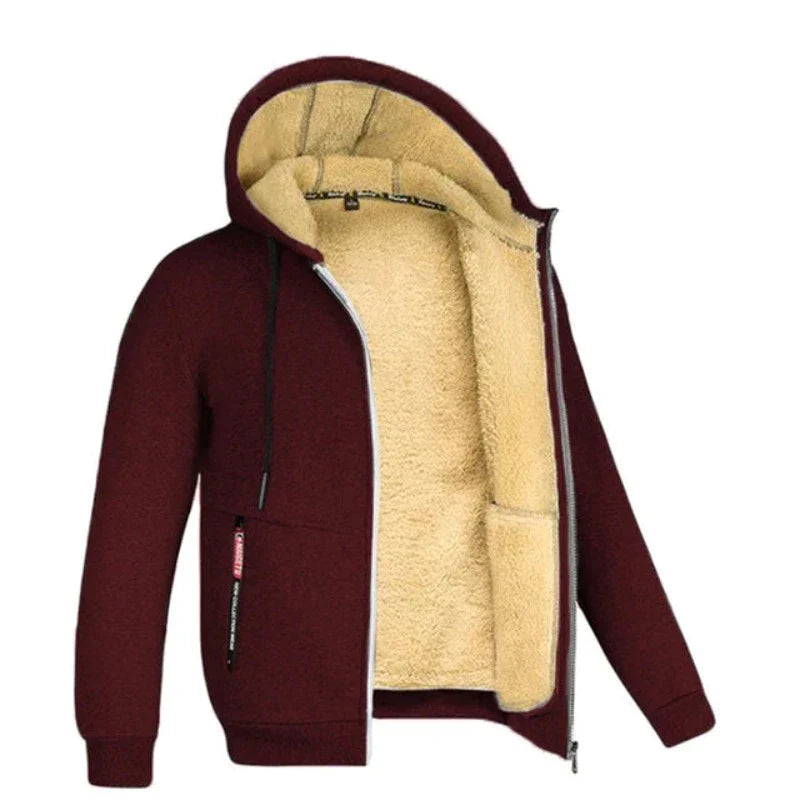 David | Cozy Sherpa-Lined Zip Hoodie - Valereo