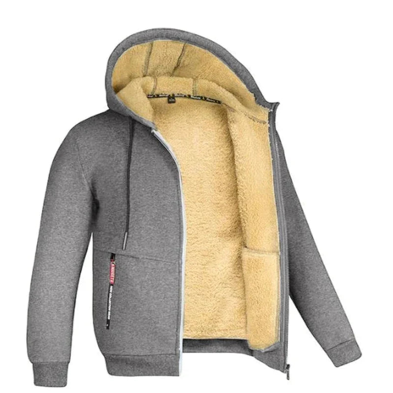 David | Cozy Sherpa-Lined Zip Hoodie - Valereo