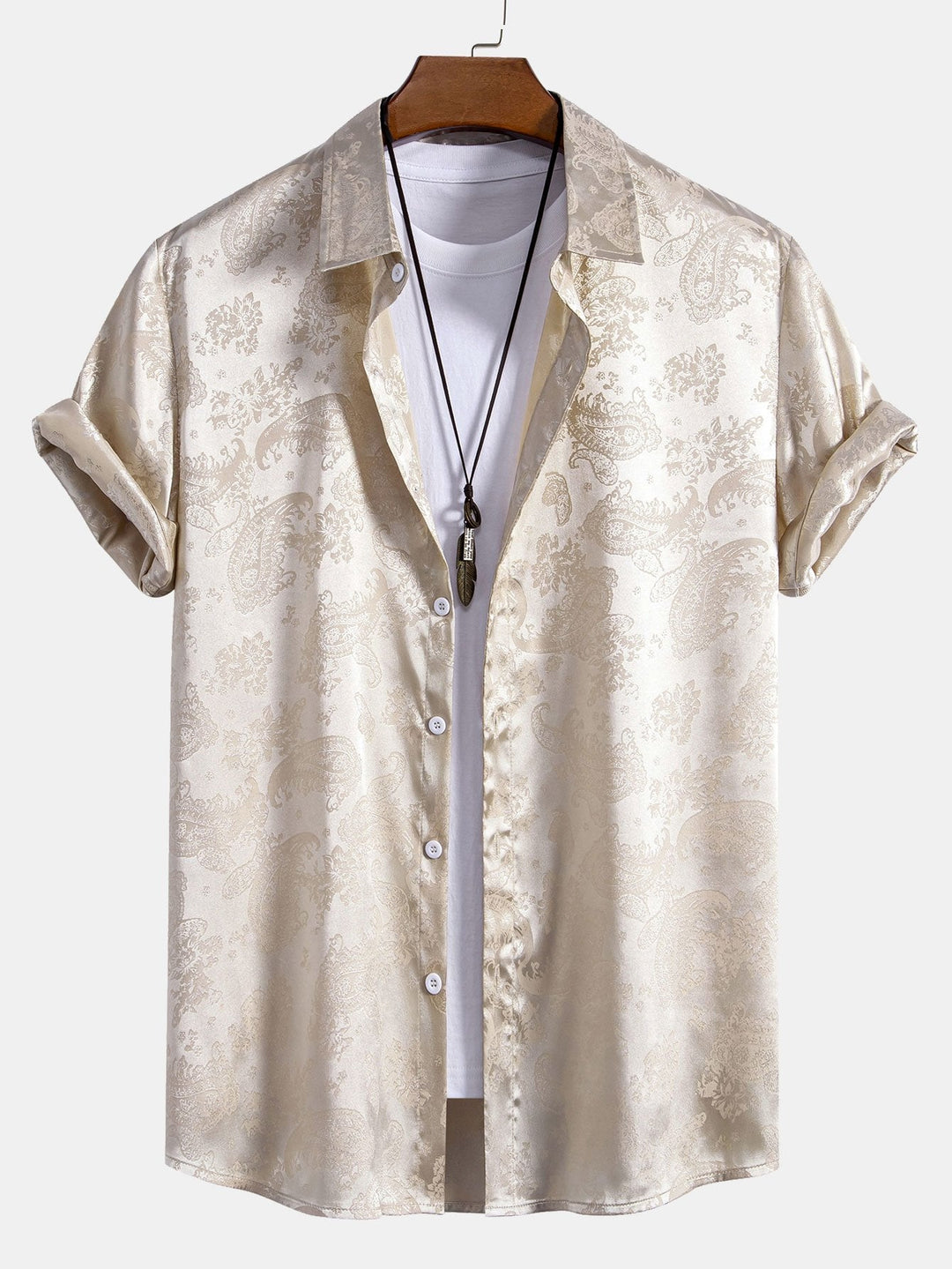 David | Luxury Satin Paisley Shirt - Valereo