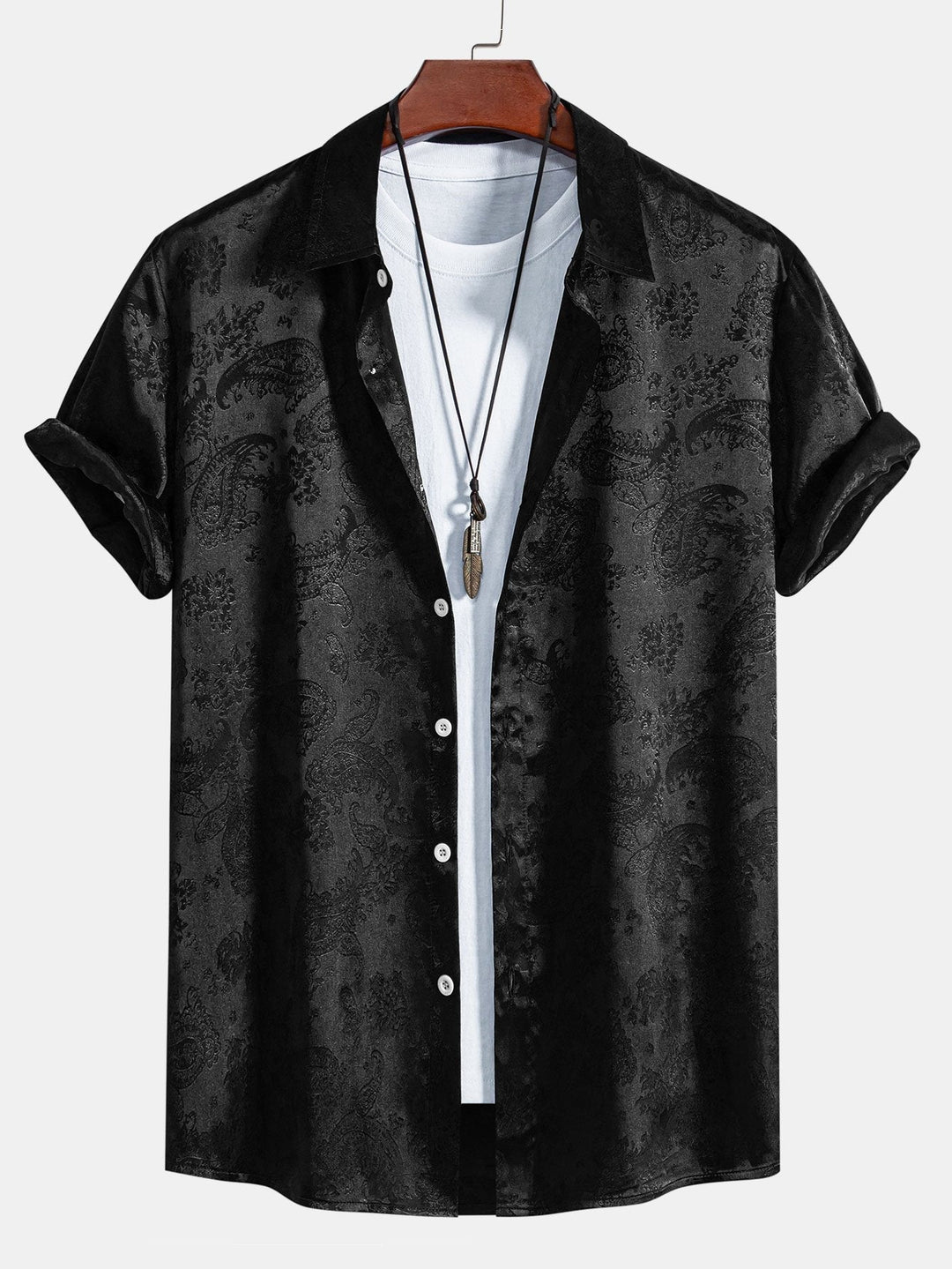 David | Luxury Satin Paisley Shirt - Valereo
