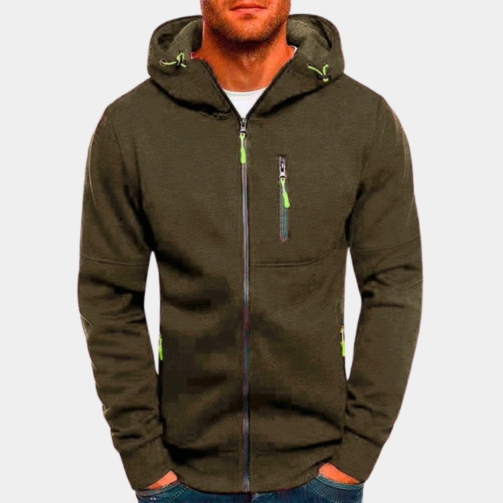 David | Modern Zip-Up Sport Hoodie - Valereo
