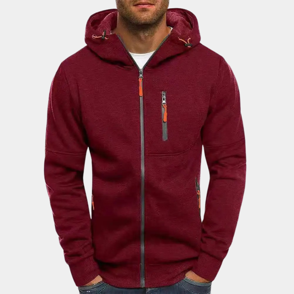 David | Modern Zip-Up Sport Hoodie - Valereo