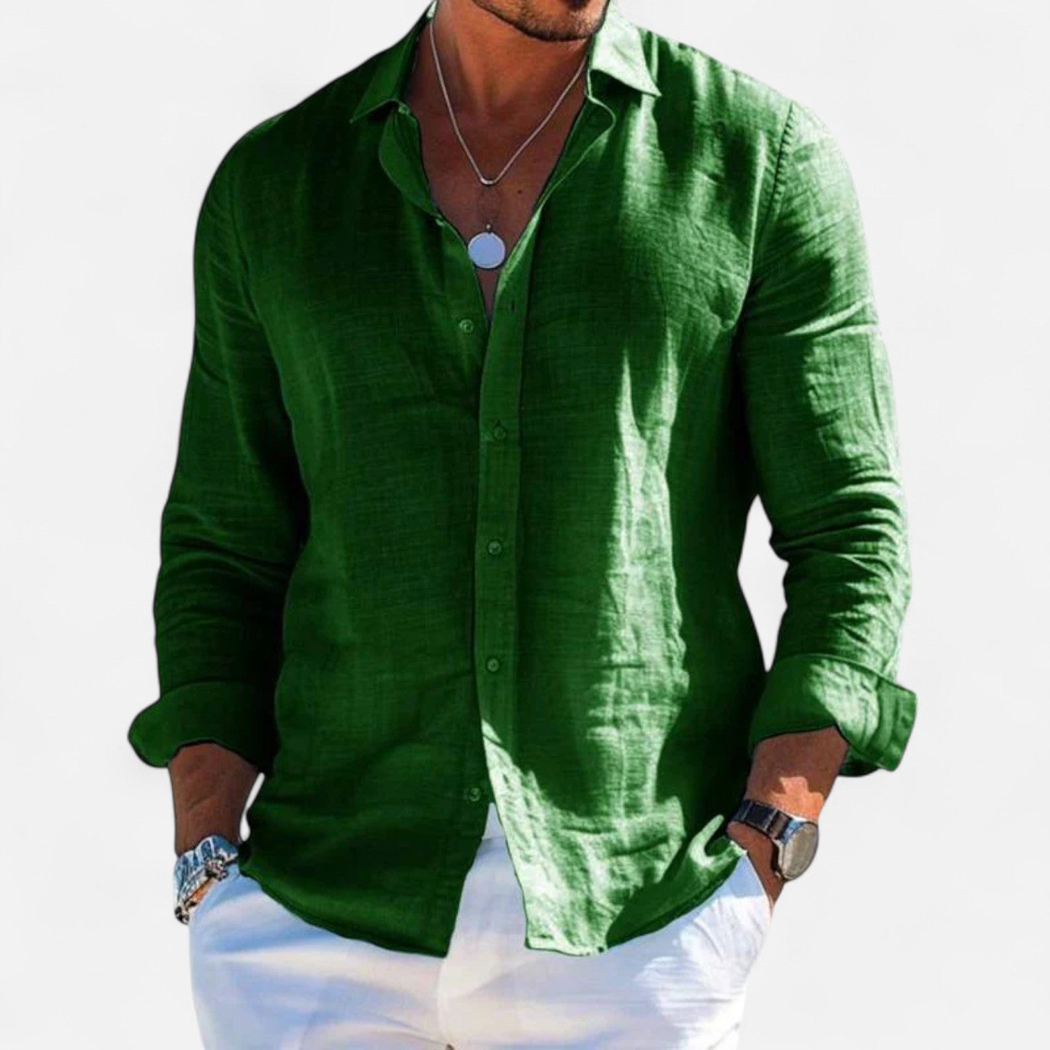 David | Refined Textured Linen Shirt - Valereo