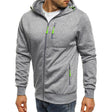 Men's Fleece Zip-Up Hoodie Contrast Zippers
