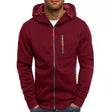 Men's Fleece Zip-Up Hoodie Contrast Zippers