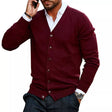Men's Knit Cardigan V-Neck Button Front