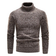 Men's Knit Turtleneck Sweater Ribbed Trim