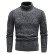 Men's Knit Turtleneck Sweater Ribbed Trim