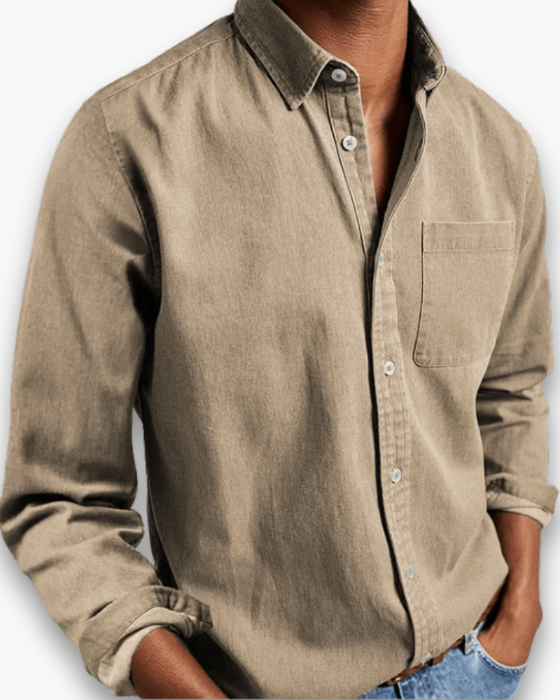 Ethan | Casual Navy Denim Shirt - Valereo