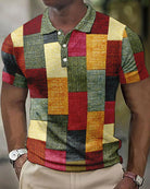 Ethan | Casual Patchwork Print Polo Shirt - Valereo