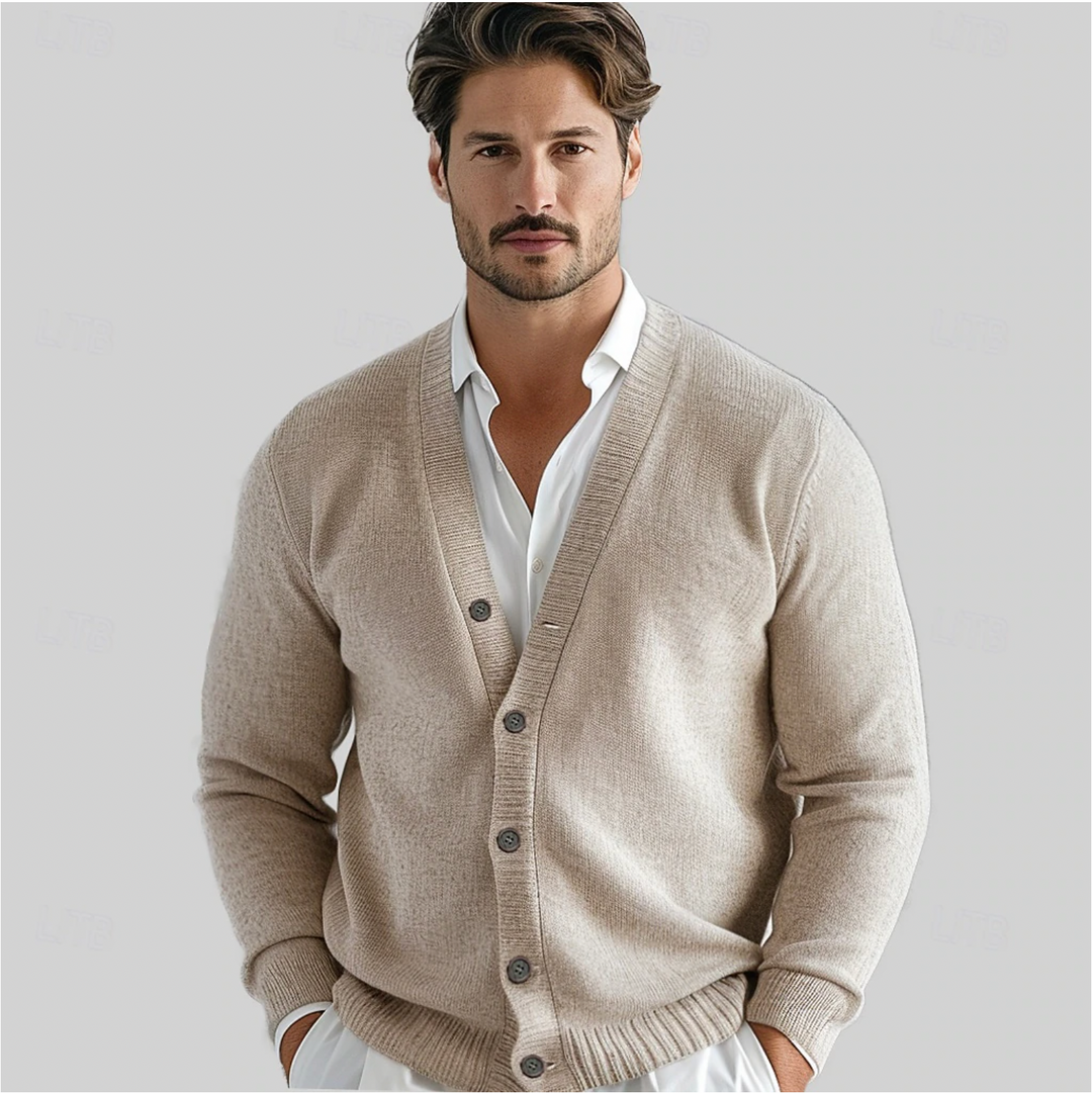 Ethan | Elegant Knit V-Neck Cardigan - Valereo