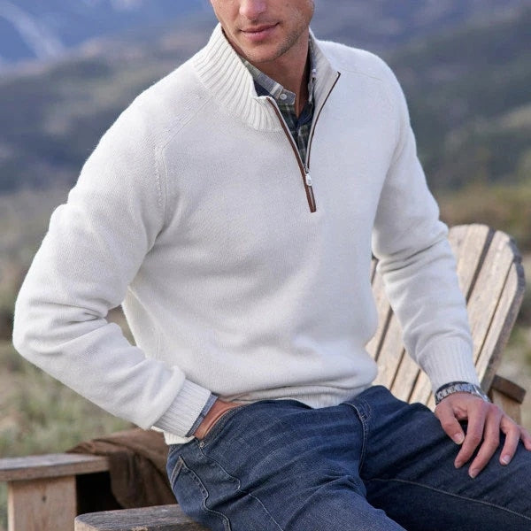 Ethan | Refined Quarter-Zip Cashmere Sweater - Valereo