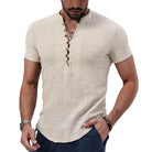 Ethan | Relaxed Linen Henley Tee - Valereo