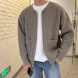 Men's Ribbed Knit Bomber Cardigan Zip Front