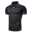 Men's Short Sleeve Polo Shirt Ribbed Collar