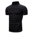 Men's Short Sleeve Polo Shirt Ribbed Collar
