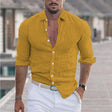 Men's Linen Shirt Turn-Down Collar