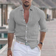 Men's Linen Shirt Turn-Down Collar