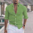 Men's Linen Shirt Turn-Down Collar
