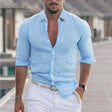 Men's Linen Shirt Turn-Down Collar