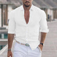 Men's Linen Shirt Turn-Down Collar