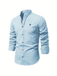 Men's Linen Shirt Mandarin Collar
