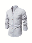 Men's Linen Shirt Mandarin Collar
