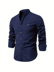 Men's Linen Shirt Mandarin Collar