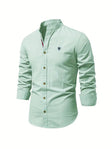 Men's Linen Shirt Mandarin Collar