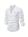 Men's Linen Shirt Mandarin Collar