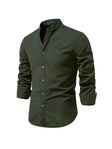Men's Linen Shirt Mandarin Collar