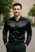 Men's Satin Dress Shirt Slim Fit