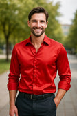 Men's Satin Dress Shirt Slim Fit