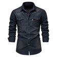 Men's Slim Fit Denim Shirt Long Sleeve