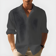 Men's Textured Long Sleeve Shirt Classic Collar