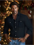 Men's Denim Shirt Chest Pockets