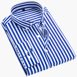Men's Striped Button-Down Shirt Classic Collar