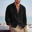 Men's Linen Button-Down Shirt Long Sleeve